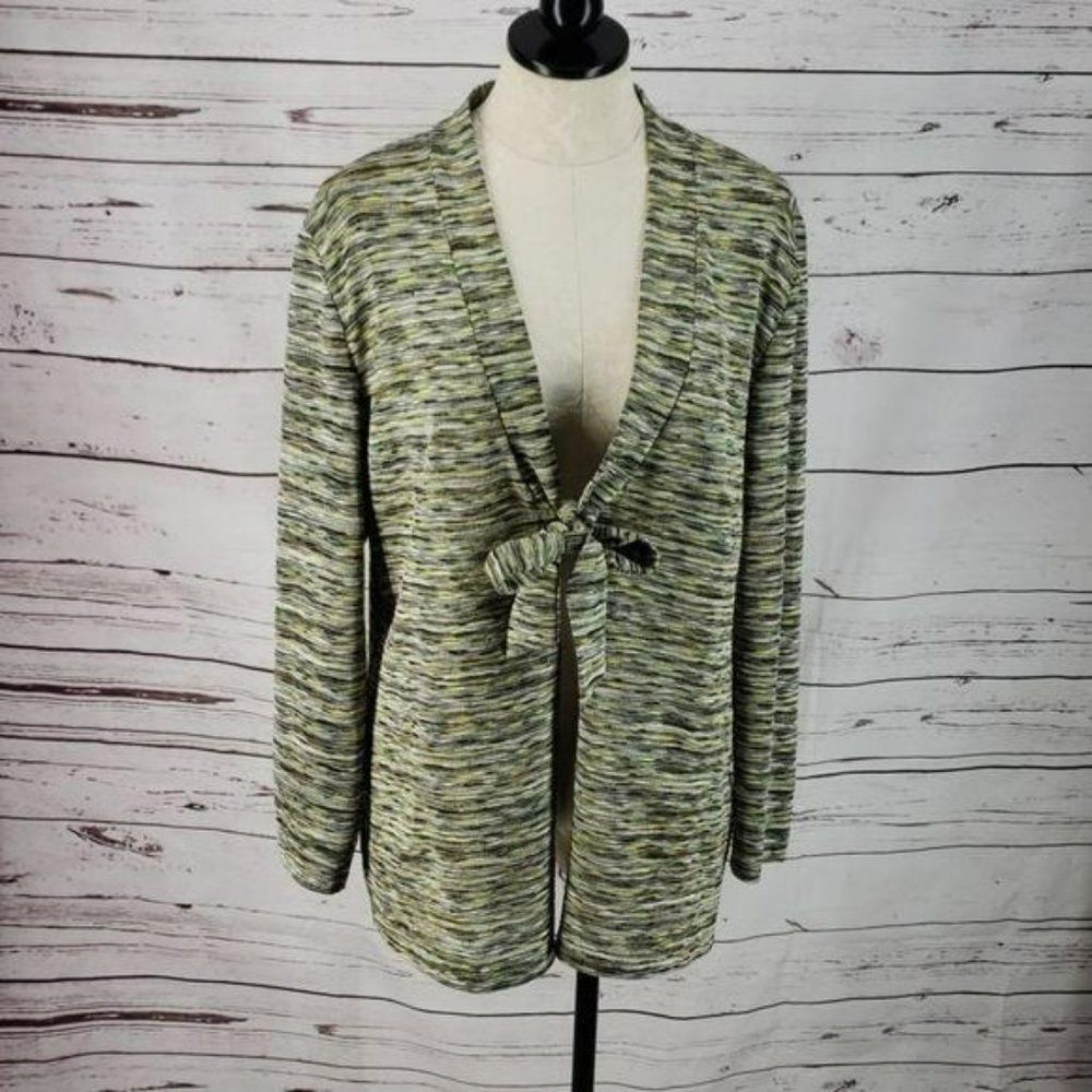 Peck & Peck colorful green sz 16 cardigan sweater‎